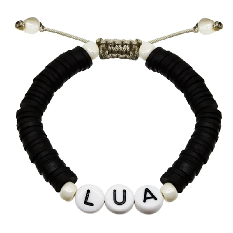 

Large silicone letter beaded bracelet retro simple retractable rope chain man women custom accessories украшения 2020 бижутерия